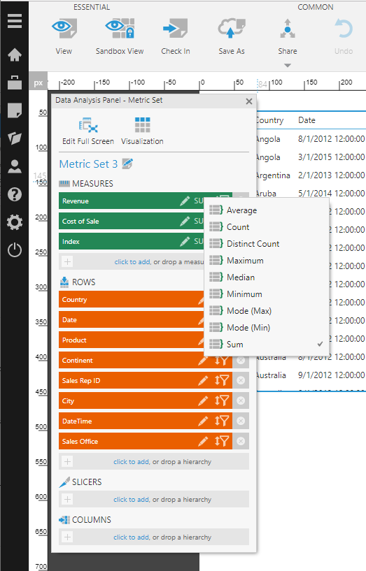 Median, Mode (min), Mode (max) Aggregator