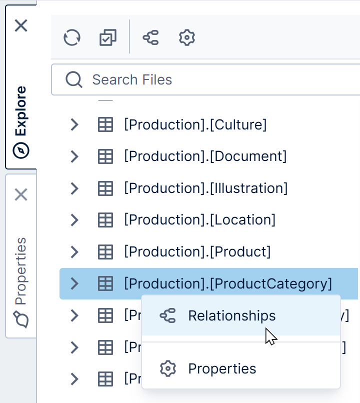 Select Relationships from the menu