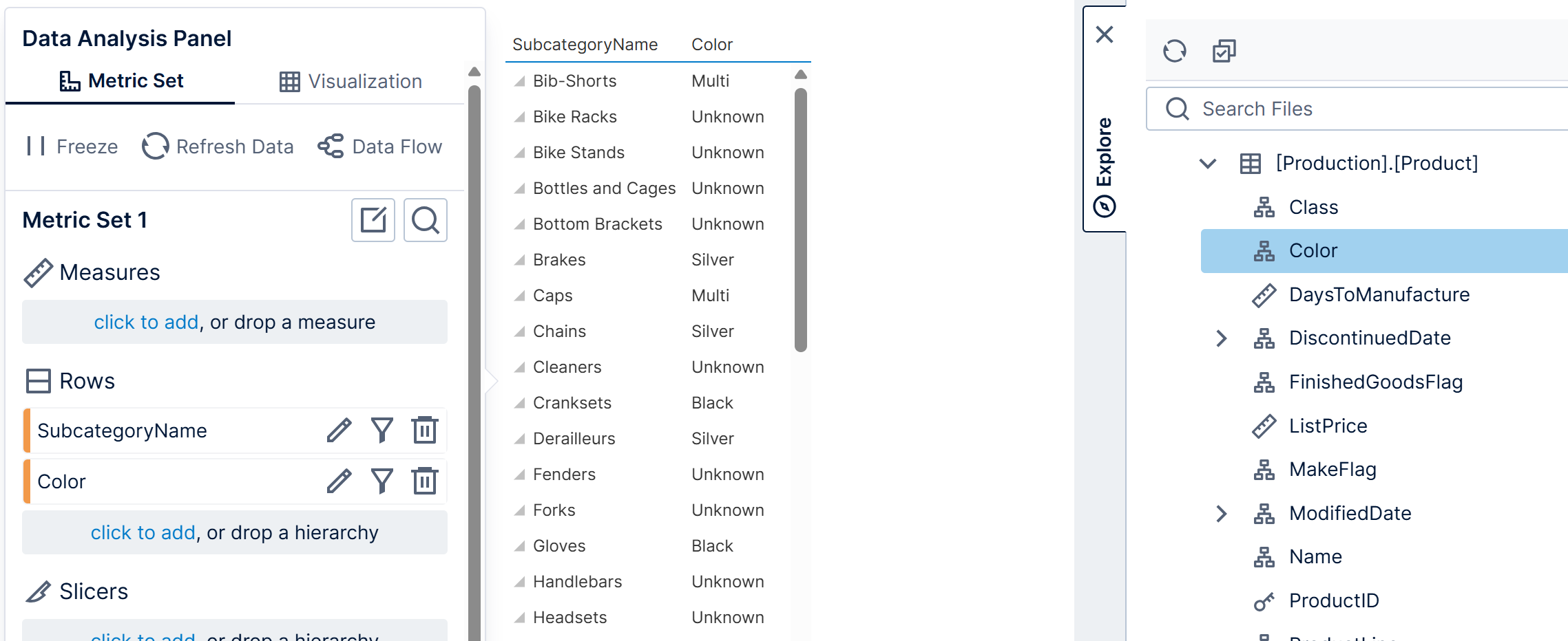 Adding database product details to the table