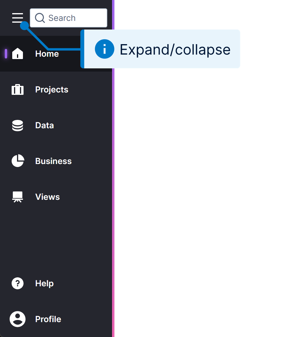 Main menu - some icons may vary slightly