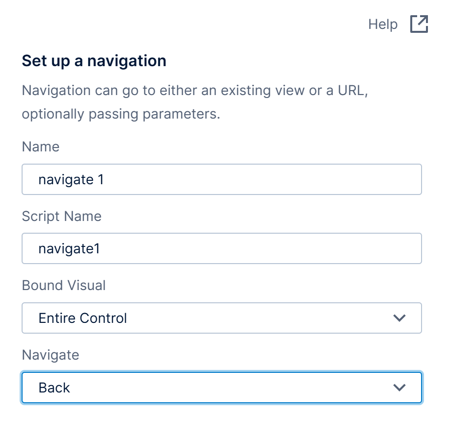 Navigate interaction to go back